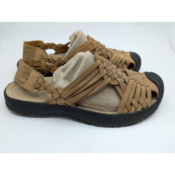 Keen Women's Tan Leather Woven Hurache-style Hiking Sandals Sz 9 - Picture 8 of 9